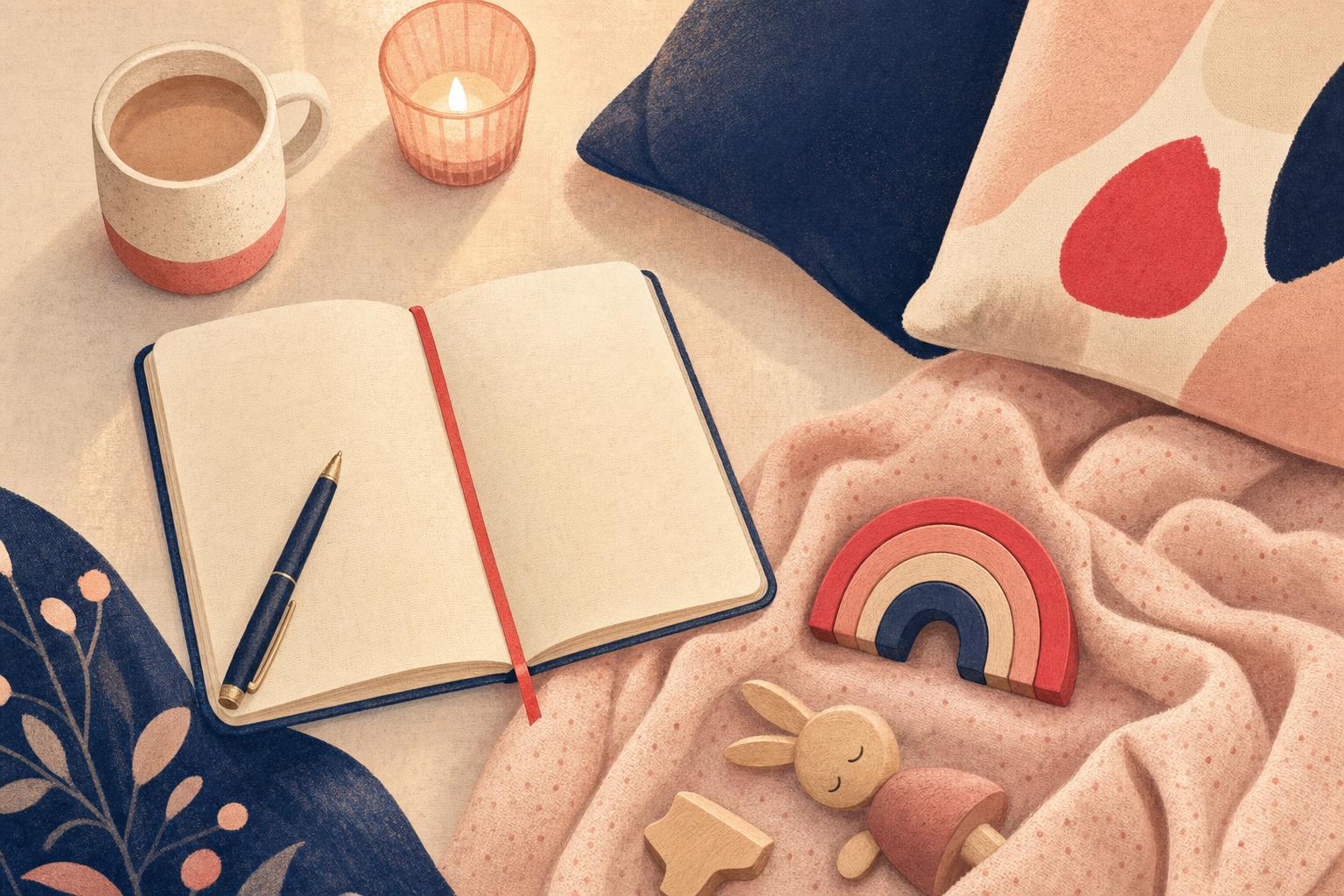 Illustration of a family planning a calm evening routine